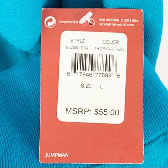 NWT Nike Teal Air Jordan Sweatshirt L - Picture 7 of 10
